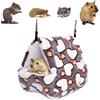 NganSuRong - Amaca nido per criceti, furetti, conigli, porcellini d'India, topi, scoiattolo per animali domestici, caldi, mini gabbia da appendere al caffè (17 x 15 cm)
