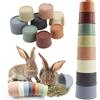 SHSMPXOY 8 PCS Tazze Impilabili Per Conigli,Giochi Per Conigli Nani Di Plastica Sicure,Giochi Coniglio Nano, Per Nascondere Il Cibo e Giocare (Colore Morandi)
