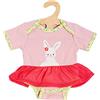Heless 1321 - Vestiti per Bambole Design Bunny Lou, Body con tutù, Applicazione di Coniglietto e Motivo Floreale per Bambole e Peluche di Taglia 28-35 cm