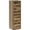 Relaxdays Torre Traballante, 54 Mattoncini e Scatola in Legno, Gioco da Tavolo, di Società, HLP 29x9,5x8,5 cm, Naturale