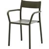NEW WORKS - Poltroncina con braccioli impilabile May - Verde - Acciaio - Designer Hannes & Fritz