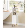 HEYZOEY Armadietto da bagno stretto, con anta per bagno, cucina, soggiorno, camera da letto, balcone o ufficio, bianco