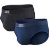 SAXX Underwear Co. SAXX Underwear - Slip da uomo Ultra - Slip da uomo con supporto integrato BallPark - Confezione da 2, confezione da 2, nero/blu marino., Small