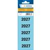 HERMA Numeri annuali 2027 adesivi per raccoglitori, 100 pezzi, 60 x 26 mm, 5 per foglio, autoadesivi, opachi, adesivi di carta, blu