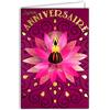 Afie 65-1407 - Biglietto di auguri di compleanno per donna, ragazza, a mano, candela a forma di fiore di loto rosa e oro brillante, luce rilassante, rilassante, benessere meditazione Zen con busta bianca,