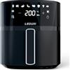 Leduni Friggitrice ad aria senza olio 6L di capacità 1700 W, uso semplice, pannello touch Air Fryer, temperatura regolabile 80-200°C, risparmio energetico fino al 70% (nero 6L)