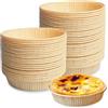 WIYETY 100 stampi per torte in carta per cuocere, mini stampi per torte Φ 9,2 cm, stampi per quiche, stampi piatti in carta, rotondi, per friggitrici ad aria calda, forni e microonde (giallo)