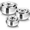 SIGNORA WARE Set di 3 grandi casseruole isolate con coperchio, in acciaio inox, per scaldavivande e insalata, contenitore termico per alimenti caldi, set regalo per mamme