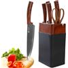 Kezidhp Set Coltelli Cucina Professionali 7 Pezzi con Blocco, Lame in Acciaio Inox Ultra Affilate, Manici Ergonomici Antiscivolo, Design Moderno per Casa e Ristorante