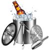 LPAMABA 2L Secchiello Ghiaccio in Aciaio Inox, Secchiello Porta Ghiaccio, Secchiello Ghiaccio Champagne, Secchiello Ghiaccio Vino, Contenitore per Ghiaccio per Cubetti Birra