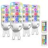 BrightWish 4 Pezzi Lampadina G9 LED Cambia Colore, Lampadina G9 LED 2W Dimmabile con Telecomando IR, 12 Colori RGB e Luce Calda 3000K, Lampadina LED G9 per Sala, Camera, Ufficio