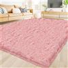 OuTanTe Tappeto a pelo lungo per soggiorno, 140 x 200 cm, rosa Fuzzy Shaggy, morbido tappeto moderno in peluche per camera da letto, per soggiorno, camera dei bambini