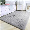 MARATIP Tappeto Peloso Soggiorno Tappeti per Grandi Dimensioni Salotto Moderno cameretta Bimba tappeti,Tappeto morbido e soffice per la camera da letto(grigio,80 x 150 cm)