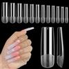 Adonafy Gel Tips Unghie: 240 Pezzi Lunghe Unghie Finte per Principianti - 12 Taglie Unghie in Gel Quadrate per Saloni Manicure