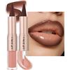 Lestpola Lipliner & Lip Gloss 2 in 1, colore marrone neutro, Ombre Lip Combo, durevole velluto opaco, rossetto Nude Glossy Hydration Lip Gloss, rossetto multiuso altamente pigmentato per labbra definite e