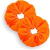 Leirinik Velvet Scrunchie arancione fluo, confezione da 2 pezzi, 14 cm, elastici per capelli di alta qualità, in 100% poliestere, effetto velluto, per donne e ragazze, per tutti i tipi di capelli, per