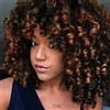 Colorful panda Kinky curly Nero misto Marrone parrucche afro ricci per le donne Parrucca riccia afro crespi capelli sintetici naturali di media lunghezza per parrucca costume o uso quotidiano