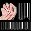 Adonafy Unghie Finte Trasparenti: 240 Pezzi Quadrate Gel Tips Unghie per Principianti - 10 Taglie Tip Unghie per Saloni Manicure