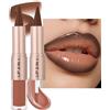 Lestpola Lipliner & Lipgloss 2 in 1, Caramel Brown Ombre Lip Combo, rossetto durevole in velluto opaco, nude marrone lucido, lucidalabbra ad alto pigmento, multi-uso, per labbra definite e piene 06