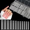 Adonafy Unghie Finte Trasparenti: 240 Pezzi Lunghe Gel Tips Unghie per Principianti - XXXL Tip Unghie Quadrate per Saloni Manicure Nail Art Principiante - 12 Taglie
