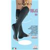 RELAX UNISEX 70 PUNTA APERTA GAMBALETTO A COMPRESSIONE GRADUATA 12/15 MMHG, 70 DEN, UNISEX, CON PLANTARE ANTISTRESS E TRATTAMENTO ALL'ALOE VERA. DISPONIBILE IN BLU SCURO E CAMEL, TAGLIE S-XXL.