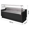 Banco Vetrina Refrigerato Semi-Ventilato Mod. Rovigo, Lung. 200 cm, Prof. 90 cm, +2°C/+5°C, con Riserva, Vetri Dritti, Plexiglass e Vetro Intermedio