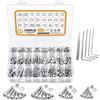 VIGRUE Set di 625 viti M3 M4 M5 M6, esagonali in acciaio inox, dadi e rondelle, assortimento di viti esagonali in acciaio inox 304, in scatola di assortimento