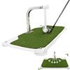 Golfupp Allenatore di swing da golf, attrezzatura da golf con 5 regolazioni di altezza, simulatore di ferro e mazze da allenamento in casa e al chiuso, tappetino portatile per allenamento altalena, True