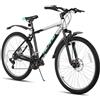 HH HILAND HILAND Mountain Bike 27,5", 18 Velocità, MTB con Forcella Ammortizzata, Telaio in Alluminio e Freni a Disco, per Uomo e Donna, Colore Nero