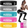 AUVIM Fitness Bands [Set of 5] Non-slip Resistance Bands Loop Exercise Bands for Women & Men 5 Levels Bands for Home Fitness, Stretching, Strength Training, Physical Therapy, Yoga