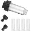 Amfrpar Filtro Idropulitrice Filtro Acqua 3/4 con 4 Inserto Filtro 2 Connettore Adattatore Rapido Set, Filtro dell'acqua da Giardino per Idropulitrice, Kärcher, Pompa, Camper Filtro Anticalcare