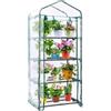 LATERN 4 Ripiani Mini Serra, 160CM x 70CM x 50CM Piccola Serra Struttura e Copertura in PVC Trasparente con Porta Avvolgibile con Cerniera per Piante Protezione da Freddo Gelo Vento Pioggia