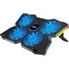 Offgridtec K25 Pro, supporto ventilato con 4 ventole silenziose a 1100 giri/min, 2 porte USB, regolabile in altezza, design ergonomico per console da gioco e computer portatili, blu