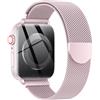 OULUOQI Cinturino Milanese per Cinturino Apple Watch 40mm 42mm 41mm 38mm | Compatibile con Apple Watch Series 12 11 10 9 8 7 6 5 4 3 2, SE 3 2 1 per Uomo e Donna, Magnetico, Regolabile, Acciaio