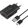 KAIMENGLONG Caricatore USB, 18W Quick Charge 3.0 USB Power Bank con cavo di ricarica per Samsung Galaxy S8, S8 Plus, S9, S9 Plus, S10, S10 Plus, S10e, S20, S21, A51, A52, A53, A40, A13, A30, Z Flip3, Z Fold2 5G