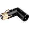 KUOQIY Adattatore XLR a 90 Grad 3 Pin, Adattatore XLR da Maschio a Femmina Regolabile a Angolo Retto, con Cacciavite, per Microfoni e Mixer di Apparecchiature Audio, Placcato Oro