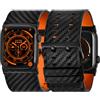 Tefeca, serie Dual - Cinturino compatibile con Apple Watch/Apple Watch Ultra, in pelle in fibra di carbonio, con adattatori neri, ultra-largo, 49/45/44/42mm