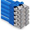 freiwerk Lan Ethernet Patch Cable S-FTP LSZH PIMF 10 GB s RJ45 maschio Cat6a, 0,5 m, blu, 10 pezzi