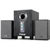 cinnkeyi Altoparlante per computer USB 2.1 con subwoofer, altoparlante PC con controllo basso e altezza, 10 W + 3 W×2 altoparlante desktop, funzionamento USB, controllo volume, modalità Bluetooth/AUX per PC