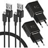 KAIMENGLONG Confezione da 2 Caricabatterie Rapido Adattivi, Adattatore USB con Cavo di Ricarica Micro USB da 1,5 m, per Samsung Galaxy S7/S6/S2 S3/S4/S5 Edge/J3/J7/Note 5, LG Stylo 2 3 Plus, G5/E6/E5