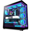 ANSAITE Case PC ATX, 7 ventole PWM ARGB preinstallate,gioco Type-C 270° full view vetro temperato Mid Tower Pure White ATX Computer Case, supporto RAD 360MM (nero)