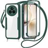 FERLAN Cover per Realme 14 Pro 5G con Cordino, 360 Gradi Antiurto Custodia con Protezione Schermo Integrata Trasparente Rugged TPU Bumper Doppia Protettiva Cover per Realme 14 Pro 5G -Verde