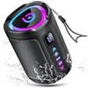 aowoka Cassa Bluetooth Portatili senza fili con luce LED, Display Digitale Intelligente+Smart EQ, Altoparlante Bluetooth Bassi Potente, Bluetooth 5.4, Speaker da Esterno per Viaggi, Sport, Feste, Ciclismo