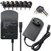 Retoo Alimentatore Universale con 7 Adattatori Intercambiabili 3V-12V, Caricabatterie Universale 30W 3A, Trasformatore Multi Tensione per Router Televisore Stampante Fotocamera Tablet