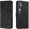 Bravoday Cover per Xiaomi Mi Note 10 / Xiaomi Mi Note 10Pro / Xiaomi CC9 PRO, Flip Custodia in Pelle PU Portafoglio Custodia per Xiaomi Mi Note 10, con Slot per Schede, Nero