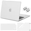 MOSISO Custodia Compatibile con MacBook Air 13 Cover M5 M4 M3 M2 2026-2022 A3449 A3240 A3113 A2681, 13,6'' Case Anti-crepa Angoli e Bordo Morbido TPU&Copritastiera&Pellicola&Tipo C, Traslucido