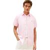 Tommy Hilfiger Uomo Camicia Flex Poplin Houndstooth in Cotone, Rosa (Classic Pink/Check), S