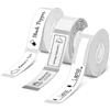 NIIMBOT 3 rotoli di etichette per stampante per etichette D110 D11 D101, colore bianco, 12 x 40 mm, trasparente 14 x 30 mm, cavo bianco 12,5 x 74 mm