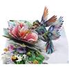 CUT POPUP.COM CUTPOPUP Ibisco con Coppia di Colibrì - 3D Biglietto Anniversario, Biglietto San Valentino, Biglietto Auguri Matrimonio per Marito, Moglie, Lei, Lui, Coppia (Hibiscus w Hummingbird Couple) US8-LO174IT