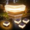 Quntis 4 Pezzi Luce da Pilastro Solare 3 Colore 3000-6500K, Lampioni Solari da Giardino a 30 LED, Luci Solari da Esterno IP65, Illuminazione per Pilastri Ringhiere Recinzioni Balconi Terrazze